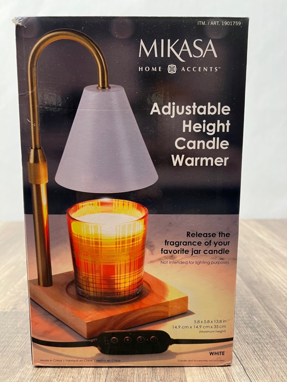 Mikasa White Shade Candle Warmer with Gold-Tone Arm